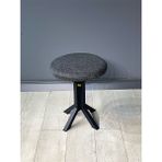 Hey Modüler Gri Keten Kumaş Puf Metal Ayaklı Makyaj Sandalyesi Tabure 39 x 51 CM Tekli