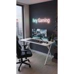 hey modüler mobilya 120 cm Gaming Profesyonel Oyuncu Masası Beyaz Tabla, Beyaz Metal Ayaklı Hey Gaming