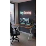 Hey Modüler Mobilya 120 cm Gaming Profesyonel Oyuncu Masası Ceviz Tabla, Beyaz Metal Ayaklı Hey Gaming - Ceviz - Ahşap - Ceviz Beyaz