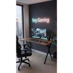 Hey Modüler Mobilya 120 cm Gaming Profesyonel Oyuncu Masası Ceviz Tabla, Siyah Metal Ayaklı Hey Gaming - Ceviz - Siyah