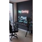 hey modüler mobilya 120 cm Gaming Profesyonel Oyuncu Masası Siyah Tabla, Siyah Metal Ayaklı Hey Gaming