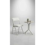 Hey Modüler Mobilya 50 cm Yuvarlak Balkon Masası & Yemek Masası 73 cm Yükseklik Efes Tabla, Beyaz Metal Ayaklı Yıldız Model