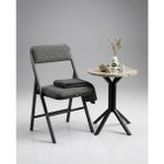 Hey Modüler Mobilya 50 cm Yuvarlak Balkon Masası & Yemek Masası 73 cm Yükseklik Efes Tabla, Siyah Metal Ayaklı Yıldız Model