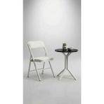 Hey Modüler Mobilya 50 cm Yuvarlak Balkon Masası & Yemek Masası 73 cm Yükseklik Siyah Mermer Tabla, Beyaz Metal Ayaklı Yıldız Model