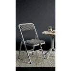Hey Modüler Mobilya 50 cm Yuvarlak Balkon Masası & Yemek Masası 73 cm Yükseklik Traverten Tabla, Beyaz Metal Ayaklı Yıldız Model - Traverten - Beyaz