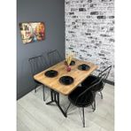 Hey Modüler Mobilya Handan Ceviz Mutfak Yemek Masası Balkon Masası Kavisli Köşe 110*70 cm