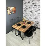 Hey Modüler Mobilya Handan Kemençe Mutfak Yemek Masası Balkon Masası Kavisli Köşe 110*70 cm - Kahverengi