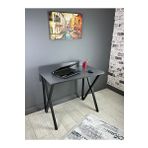 Hey Modüler Mobilya Hayal 90 CM Antrasit Gri Metal Siyah Ayaklı Bilgisayar Çalışma Masası