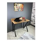 Hey Modüler Mobilya Hayal 90 CM Ceviz Metal Siyah Ayaklı Bilgisayar Çalışma Masası