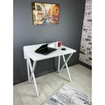 Hey Modüler Mobilya Hayal Beyaz Çalışma Masası Bilgisayar Ofis Masası Metal Beyaz Ayak 90 cm - 90 cm