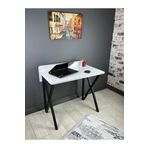 Hey Moduler Mobilya Hayal Beyaz Calisma Masasi Bilgisayar Ofis Masasi Metal Siyah Ayakli 90 Cm