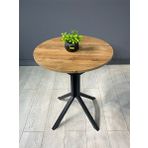 Hey Modüler Mobilya İkra 60 CM Yuvarlak Ceviz Balkon ve Yemek Masası
