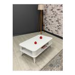 Hey Moduler Mobilya Kumsal Oval Kenar 100* 60 Beyaz Orta Sehpa
