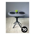 hey modüler mobilya Nisa Antrasit Gri Yuvarlak Mutfak Masası Yemek Masası Metal Siyah Ayak 70 Cm