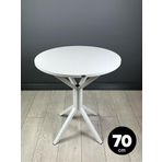 Hey Modüler Mobilya Nisa Beyaz Yuvarlak Mutfak Masası Yemek Masası Metal Beyaz Ayak 70 Cm