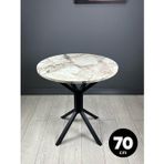 Hey Modüler Mobilya Nisa Efes Yuvarlak Mutfak Masası Yemek Masası Metal Siyah Ayak 70 Cm