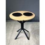 Hey Modüler Mobilya Nisa Safir Yuvarlak Mutfak Yemek Balkon Masası Metal Siyah Ayak 70 CM