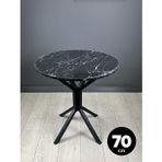 Hey Modüler Mobilya Nisa Siyahmermer Yuvarlak Mutfak Masası Yemek Masa Metal Siyah Ayak 70 Cm