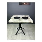 Hey Modüler Mobilya Roma Mutfak Yemek Masası Balkon Masası Kavisli Köşe Metal Siyah Ayak 80 cm - Efes