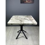 Hey Modüler Mobilya Roma Mutfak Yemek Masası Balkon Masası Kavisli Köşe Metal Siyah Ayak 80 cm - Efes