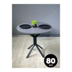 Hey Modüler Mobilya Saray Antrasit Gri Yuvarlak Mutfak Yemek Masası Balkon Masası Metal Siyah Ayak 80 Cm