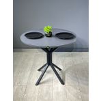 Hey Modüler Mobilya Saray Antrasit Yuvarlak Masa Metal Siyah Ayak 80 CM