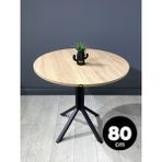 Hey Modüler Mobilya Saray Yuvarlak Mutfak Masası Yemek Masa Balkon Masa Fiskos Masa Metal Siyah Ayak 80 cm - Sonoma
