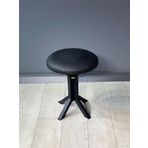 hey modüler mobilya Tabure Siyah Deri Puf Makyaj Masası Sandalyesi Metal Sandalye Tekli Çap 39 x Yükseklik 51 cm