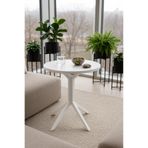 hey modüler mobilya Yıldız Yuvarlak Beyaz 50 cm Balkon Masası Yan Sehpa Mutfak Yemek Masası Beyaz Ayak