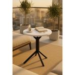 hey modüler mobilya Yıldız Yuvarlak Beyaz 50 cm Balkon Masası Yan Sehpa Mutfak Yemek Masası Siyah Ayak