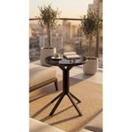 hey modüler mobilya Yıldız Yuvarlak Siyah Mermer 50 cm Balkon Masası Yan Sehpa Mutfak Yemek Masası Siyah Ayak
