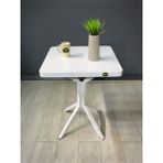 Hey Modüler Mobilya Zeren Beyaz Kare Balkon Masası Mutfak Yemek Masası Beyaz Ayak 60 cm - Beyaz - Beyaz