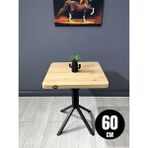 Hey Modüler Mobilya Zeren Safir Meşe Siyah Ayak 60 CM Kare Mutfak Yemek Balkon Masası
