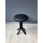 Hey Modüler Siyah Deri Puf Metal Ayaklı Makyaj Sandalyesi Tabure 39 x 51 CM Tekli