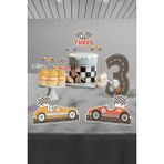 Hey Parti Araba Temalı Doğum Günü Parti Seti - 1,2,3,4 Yaş Doğum Günü Süsü - Hot Wheels & Şimşek Mcqueen Konsepti - Mini - Çok Renkli - 3 Yaş