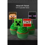 Hey Parti Minecraft Temalı 12’li Cupcake Süsü (Creeper, Steve, TNT, Enderman Doğum Günü Parti Malzemeleri)