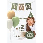 Hey Parti Okaliptus Temalı 2 Yaş Minimal Doğum Günü Parti Seti (BANNER, BALON, PASTA SÜSÜ) Doğum Günü Konsepti