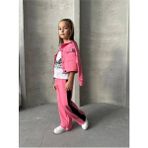 Hey You Kız Çocuk Eşofman Alt Üst 3'lü Takım - 7 - 8 Yaş - Pembe