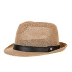 HEYANN Erkekler ve Kadınlar için Fedora Şapkalar, Üniseks Örgü Fötr Şapka, Kemer Dekorasyonlu Kısa Kenarlı Fötr Güneş Şapkası, Yaz Plaj Güneş Şapkası, 57 cm, Kahverengi-a, One Size