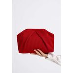HEYBE'S Heybes Kadın Kırmızı Piliseli Clutch El Çantası
