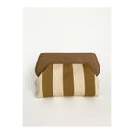 HEYBE'S Heybes Kadın Vizon Çizgi Desenli Kanvas Clutch El Çantası