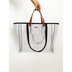 Heybes Kadın Büyük Boy Plaj ve Alışveriş Shopper Tote Omuz Çantası - 001-Beyaz