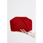 HEYBE'S Kadın Kırmızı Piliseli Clutch El Çantası