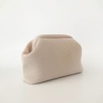 Heybes Kadın Krem Clutch Portföy El Çantası Akrilik Nano Dokuma Kumaş ile Şık Tasarım