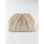 Heybes Kadın Krem Piliseli Clutch El Çantası - Krem Rengi