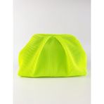 Heybes Kadın Neon Yeşil Piliseli Clutch El Çantası Dokuma Kumaş ile Casual Kullanım için Şık
