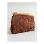 HEYBE'S Kadın Turuncu Otantik Desen Clutch Çanta