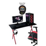 Heygaming Profesyonel Oyuncu Masası Siyah Kırmızı Bilgisayar Masa Siyah