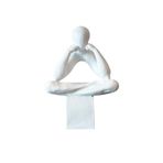 Heykel Dekorasyon Minimal Yaratıcı Portre Süsleri Soyut Sanat Heykelleri Ev Şarap Dolabı Sanat Eseri (Beyaz)