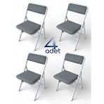 heymodülermobilya Hey 4'lü Katlanır Kamp Sandalyesi Piknik Sandalyesi Kazayağı Beyaz